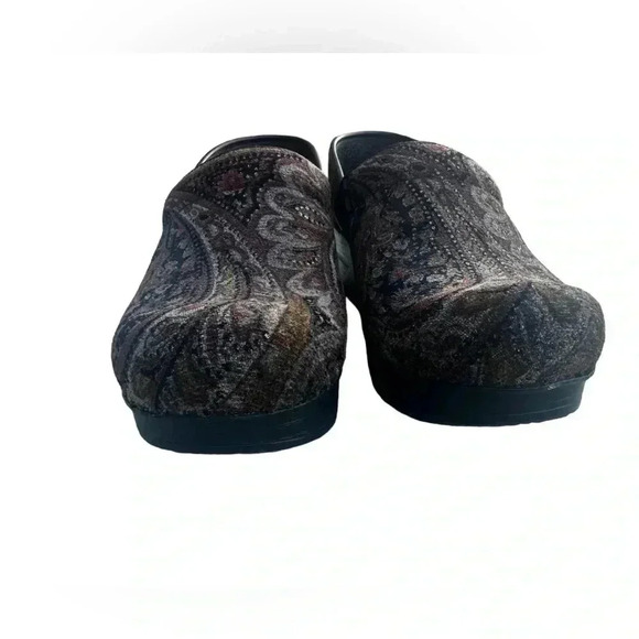 Dansko Vegan Tapestry EU38 Boho Hippie Velvet Paisley Earthy Tones Slip On Clogs - Picture 11 of 14